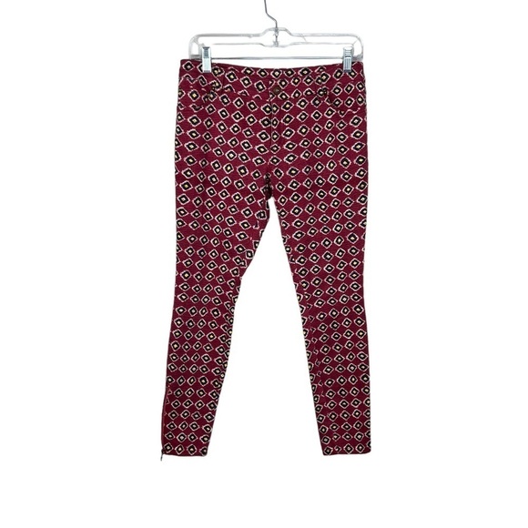 Pam & Gela Johnny Was Ikat Print Twill Ankle Zip Pants - Picture 1 of 6